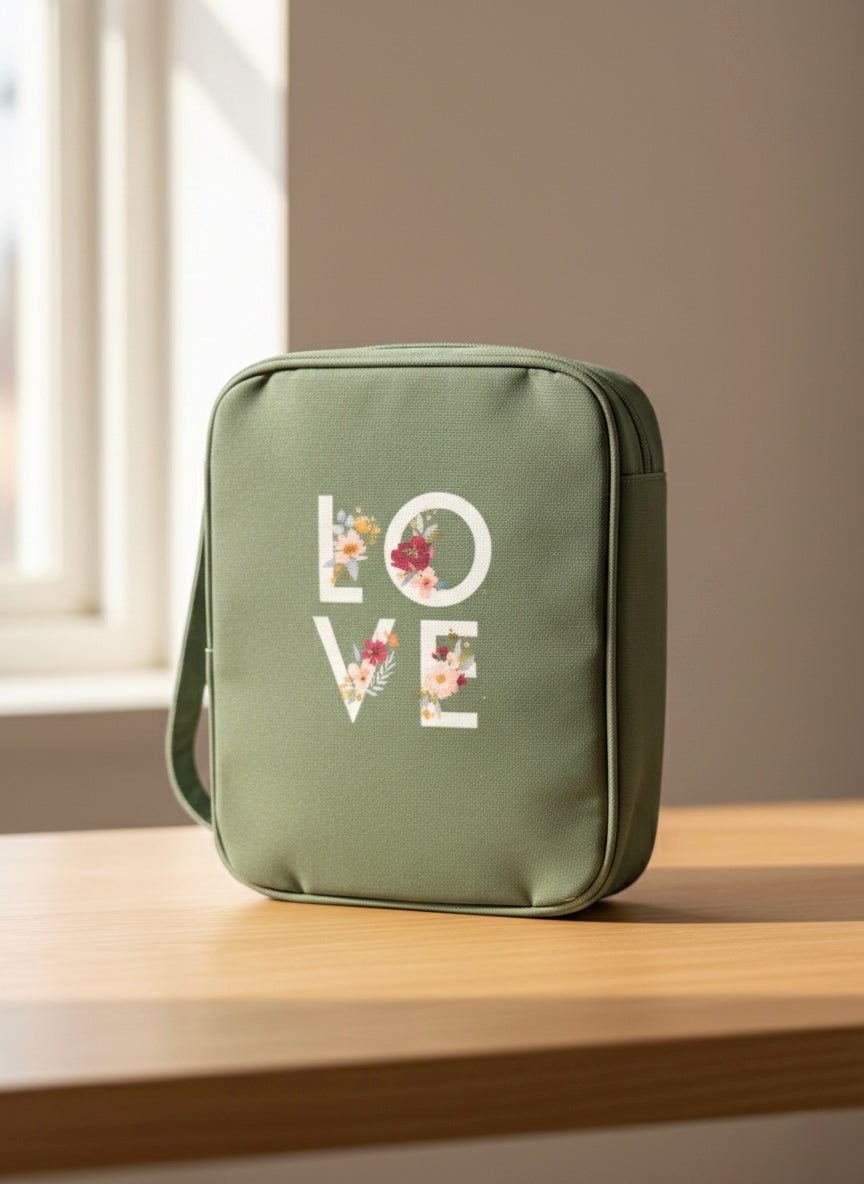 Funda de Biblia "Love" - Verde Salvia (Colección Studio 71)