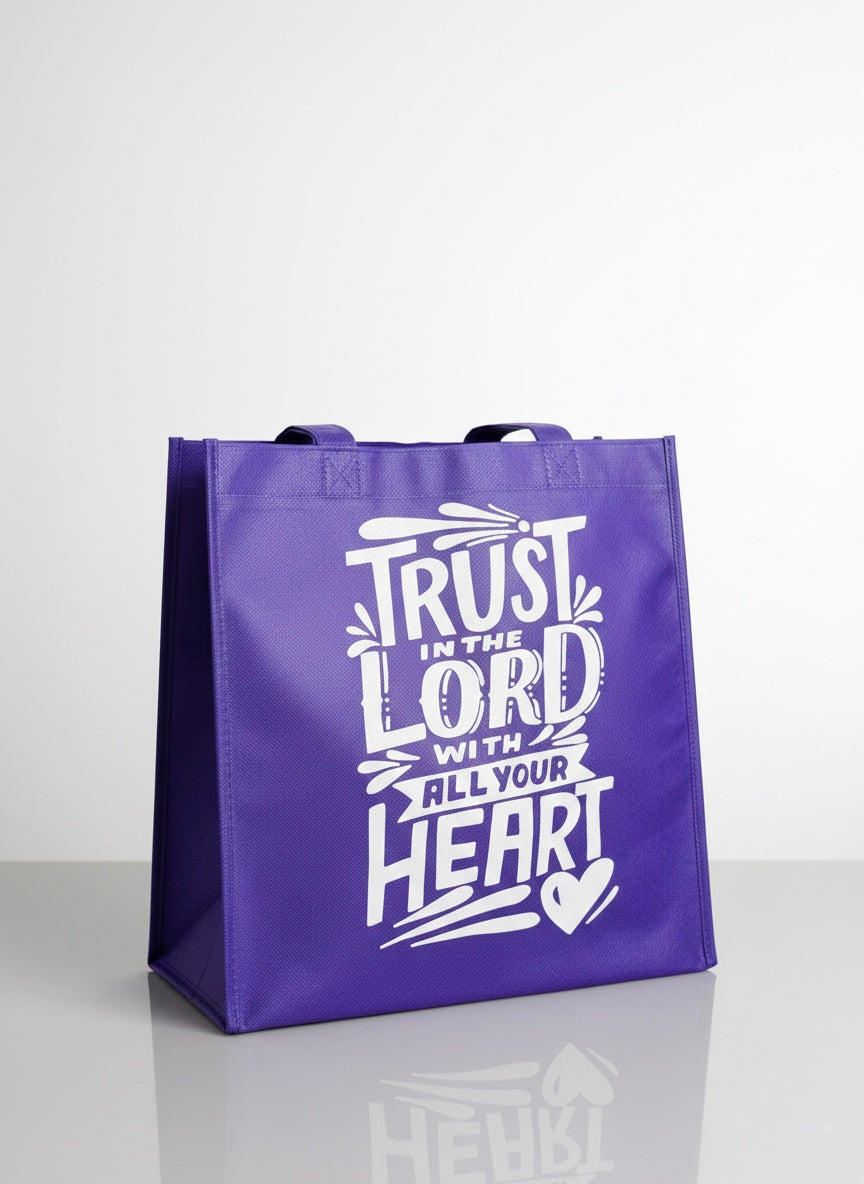 Bolso Ecológico "Trust In The Lord" - Púrpura (Proverbios 3:5)