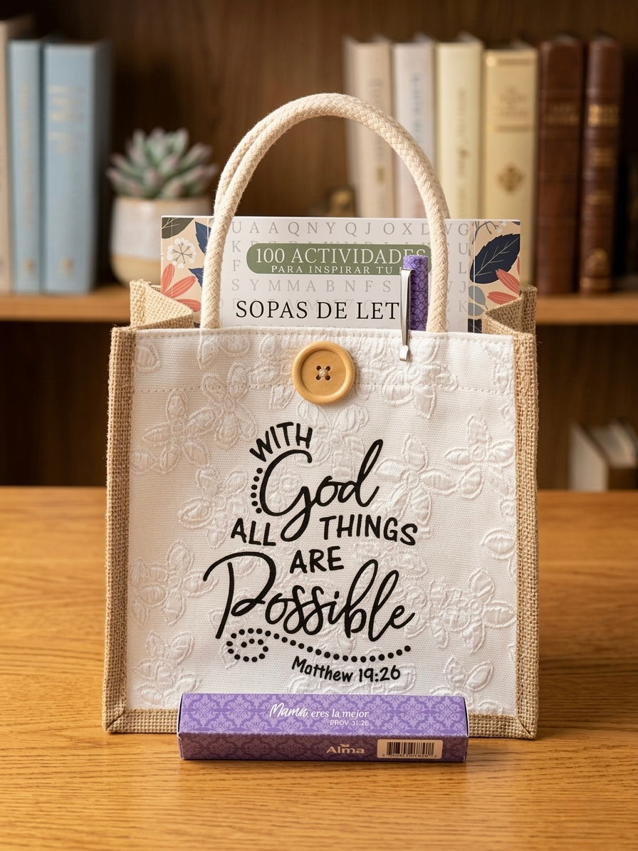 Bolso pequeño- “With God All Things are Possible”