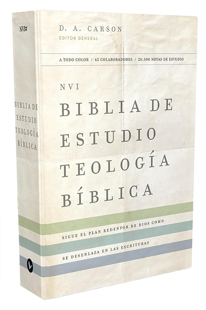 NVI, Biblia de Estudio Teología Bíblica, Interior a cuatro colores, Tapa dura: Sigue el plan redentor de Dios como se desenlaza en las Escrituras (Spanish Edition) cover image