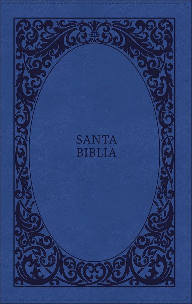 RVR60, Santa Biblia,Tierra Santa, Letra grande, Leathersoft, Azul, con Cierre, Palabras de Jesús en Rojo, Comfort Print (Spanish Edition) cover image