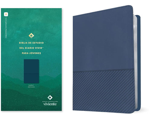 Biblia de estudio del diario vivir para jóvenes NTV con Filament (SentiPiel, Azul oscuro, Letra Roja) (Spanish Edition) cover image