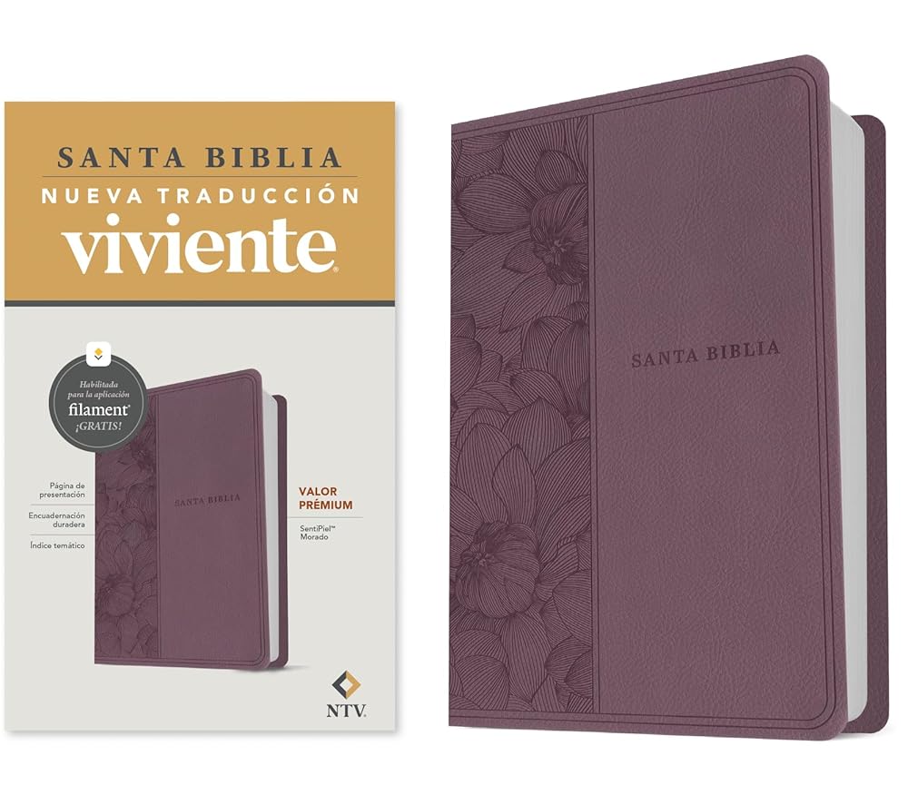 Biblia valor prémium NTV con Filament (SentiPiel, Púrpura) (Spanish Edition) cover image