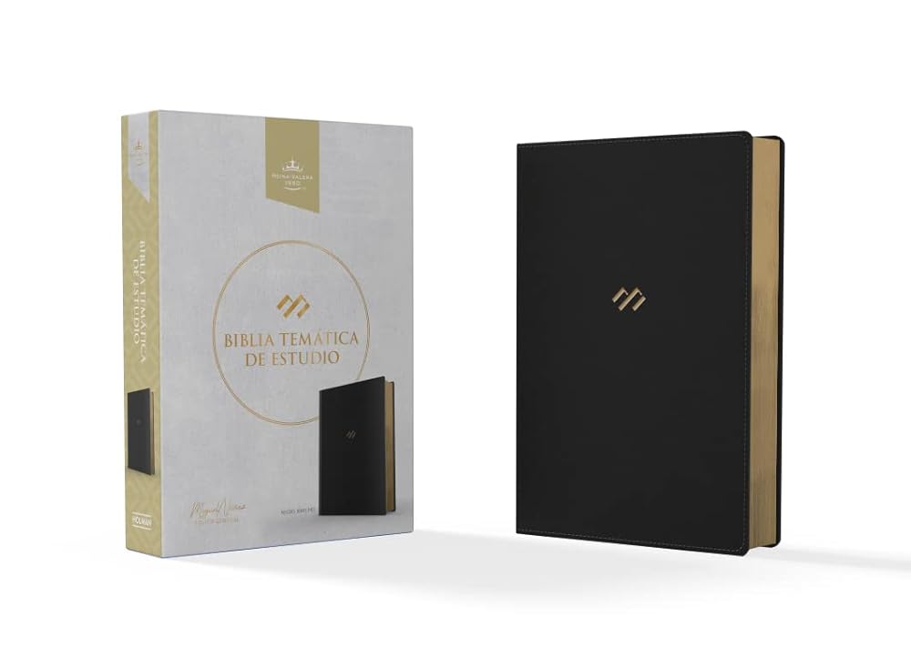 Reina Valera 1960 Biblia temática de estudio, negro, símil piel / RVR 1960 Thematic Study Bible, black leathertouch (Spanish Edition) cover image