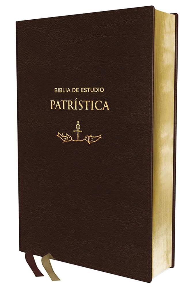 Reina Valera Revisada, Biblia de Estudio Patrística, Leathersoft, Marrón, Interior a dos colores, Palabras de Jesús en rojo: La Sabiduría del Cristianismo Antiguo, siglos I al VI cover image
