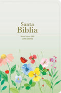 Biblia Rvr 1960 Compacta Letra Grande 11 Puntos Símil Piel Verde Claro Flores Con Cierre Y Índice (Bible Rvr 1960 Compact Large Print 11 Point Font ... Light Green with Flowers, Zipper and Index) cover image