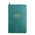 Biblia RVR 1960 Letra Grande Tamaño Manual Símil Piel Turquesa con Cierre cover image
