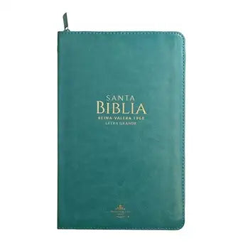 Biblia RVR 1960 Letra Grande Tamaño Manual Símil Piel Turquesa con Cierre cover image