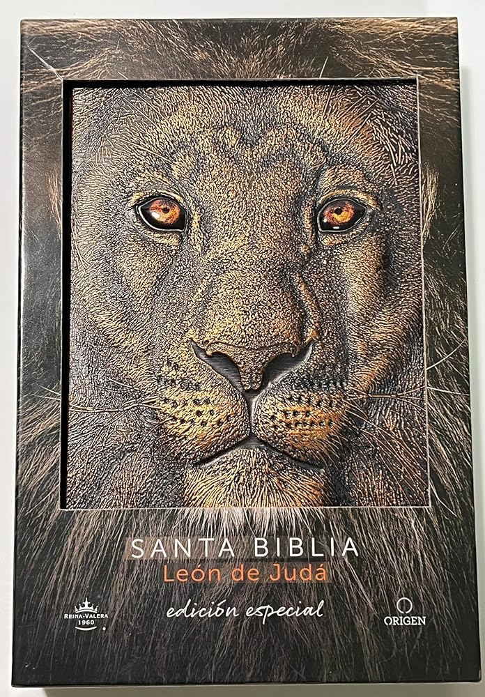 Biblia RVR 1960 Letra grande León de Judá edición especial bronce / Spanish Bible RVR 1960 Large Print Imitation Leather Lion of Judah Special Edition (Spanish Edition) cover image