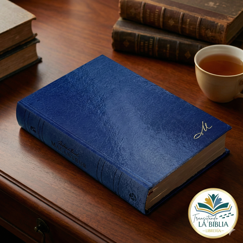 NBLA, Biblia de Estudio MacArthur, Tapa dura, Azul, Interior a dos colores, Comfort Print (Spanish Edition)