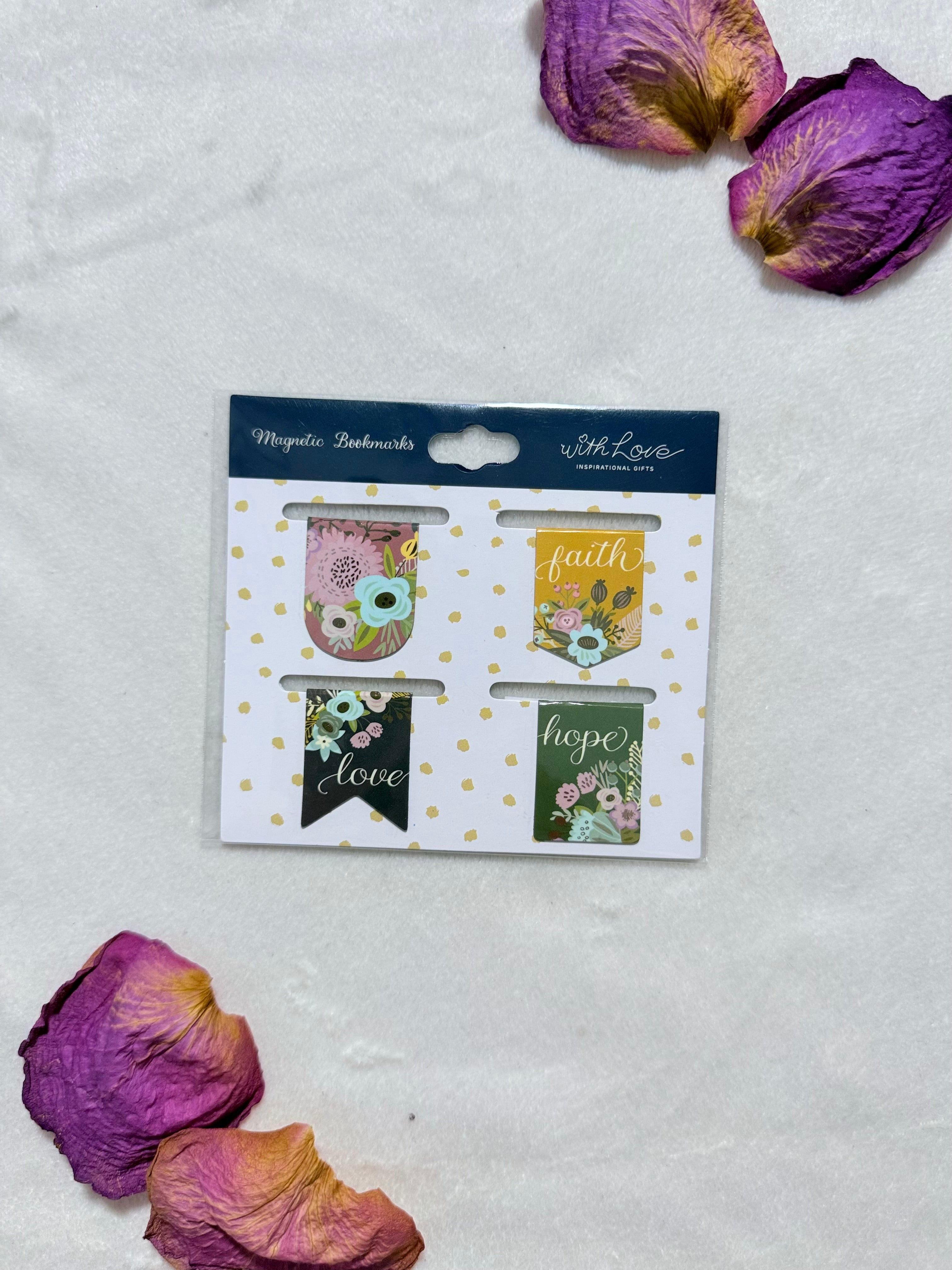 Set de Marcapáginas Magnéticos Troquelados | Fe, Esperanza y Amor