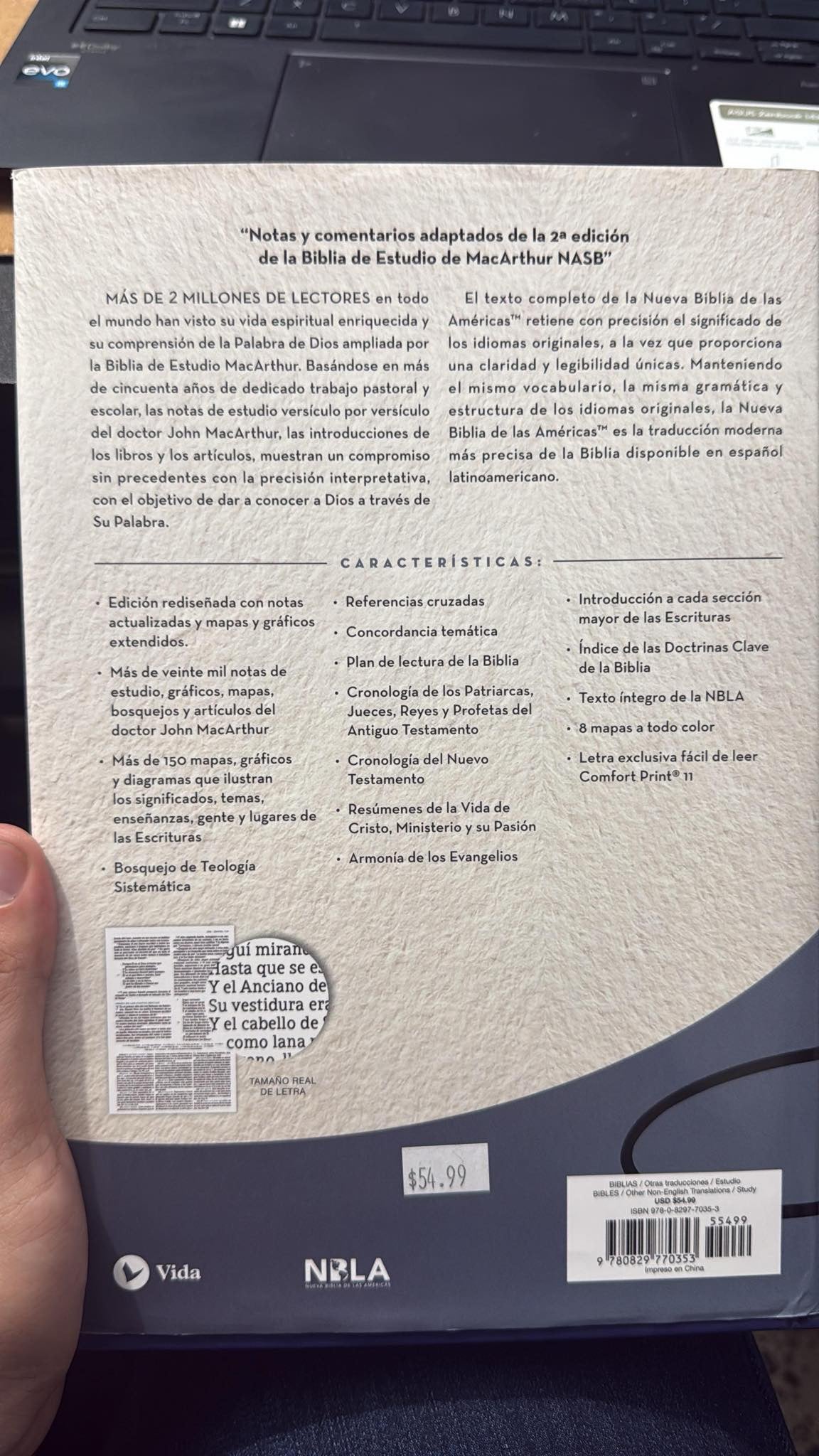 NBLA, Biblia de Estudio MacArthur, Tapa dura, Azul, Interior a dos colores, Comfort Print (Spanish Edition)