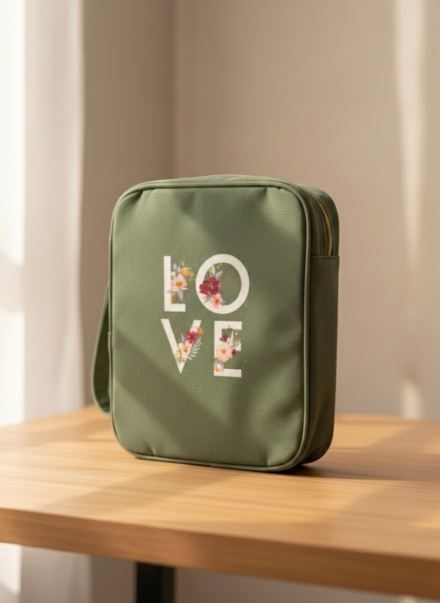 Funda de Biblia "Love" - Verde Salvia (Colección Studio 71)