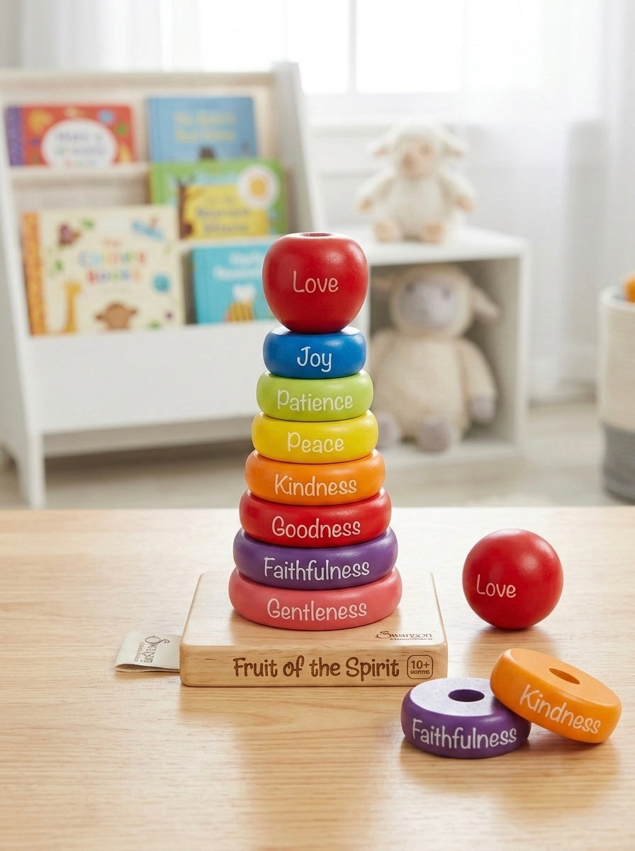 Juguete de Madera Apilable "Fruto del Espíritu" (Stacking Rings)