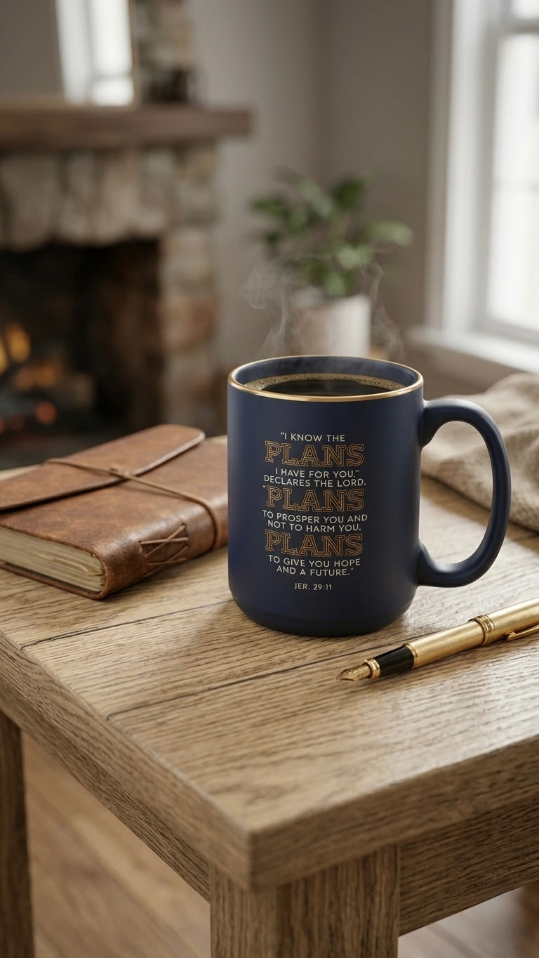 Taza Negra y dorada - “I Know the plans…”