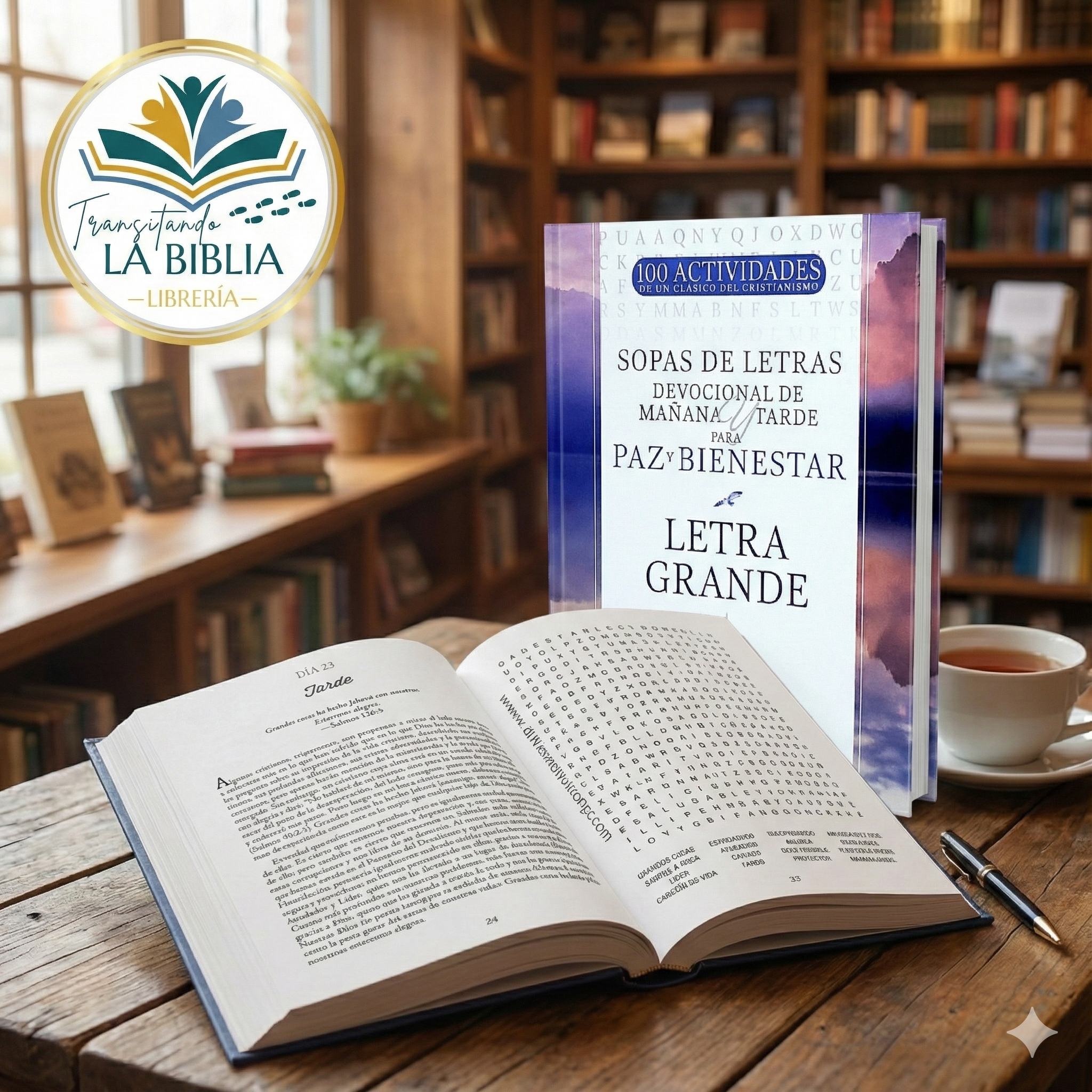 Sopas de Letras Devocional de Ma√±ana Y Tarde Para Paz Y Bienestar - (Buscadores de la Palabra) Large Print by Charles H Spurgeon (Paperback)