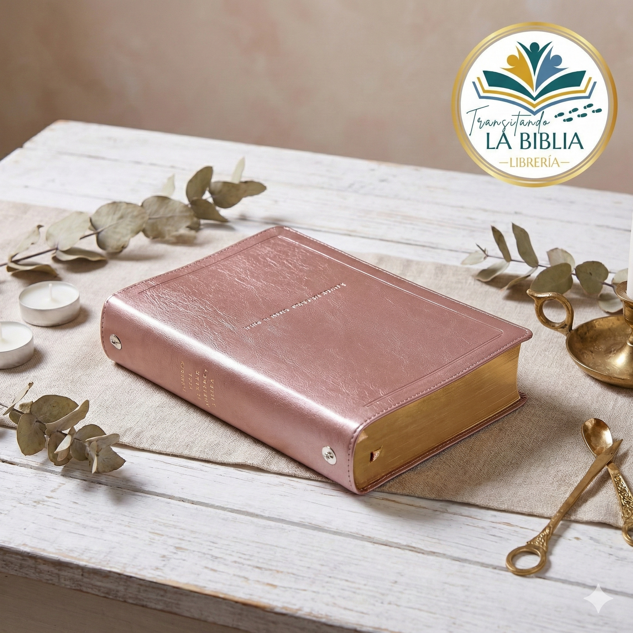 NBLA Biblia Ama A Dios Grandemente (Leathersoft, Oro Rosa, Interior a Cuatro Colores)