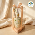 Set taza, bolígrafo y libreta flores verdes - Ora, espera y confía