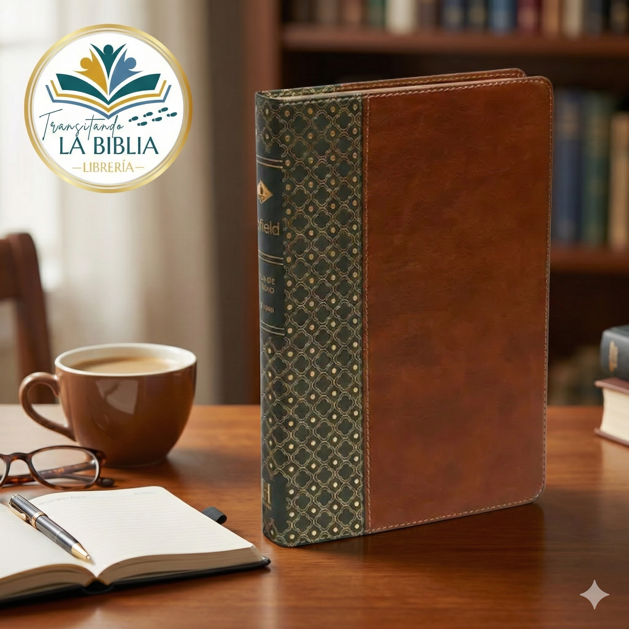 RVR 1960 Biblia de estudio Scofield, verde oscuro/castaño símil piel con índice (Spanish Edition)