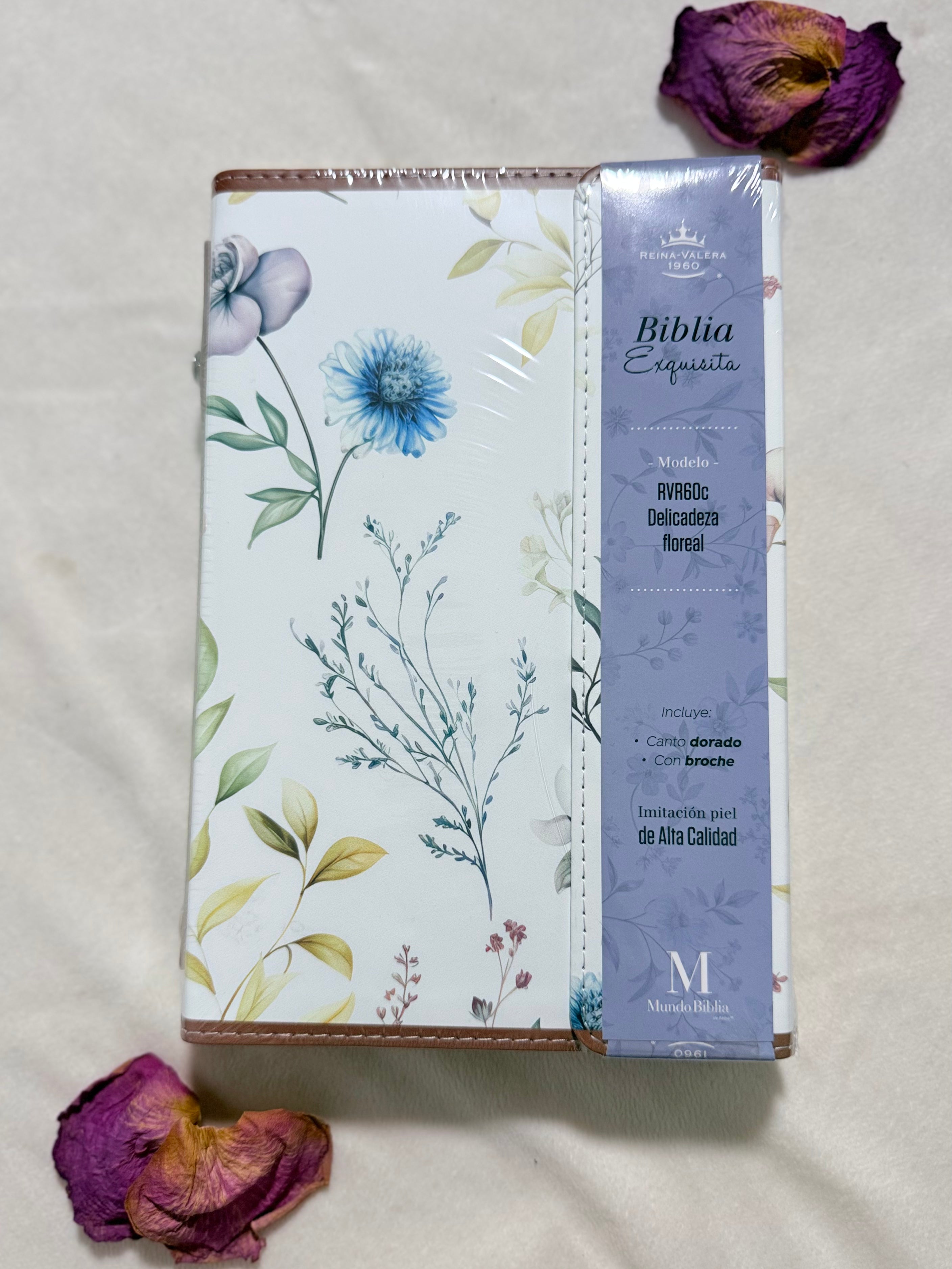 Biblia Exquisita RV1960 Letra Grande con broche - Delicadeza Floreal