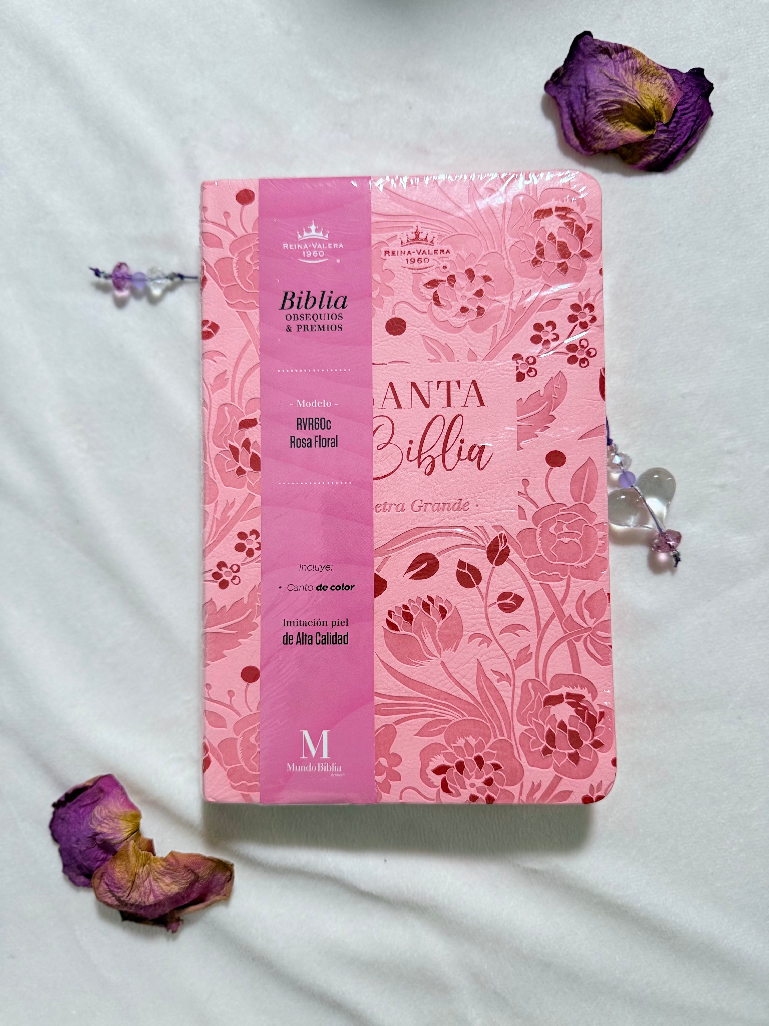 Biblia Obsequios y Premios RVR60 Letra Grande - Rosa Floral
