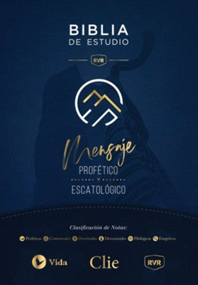 Biblia de estudio del mensaje profetico RVR, piel imit. negro/azul (RVR Prophetic Message Study Bible, I. Leather, Black/Blue)